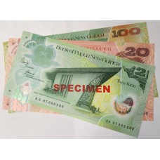 PAPUA NEW GUINEA 2005 - 2007 . TWO 2 - ONE  HUNDRED 100  KINA BANKNOTES . SPECIMEN